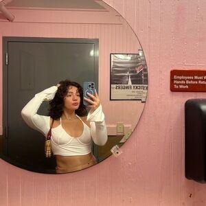 Fashion nova white crop top medium